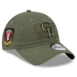 Men's Colorado Rockies New Era Green 2023 Armed Forces Day 9TWENTY Adjustable Hat