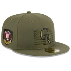 Men's Colorado Rockies New Era Green 2023 Armed Forces Day On-Field 59FIFTY Fitted Hat