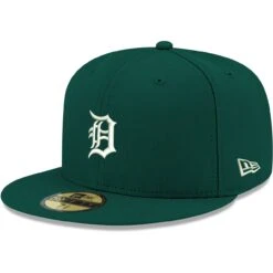Men's Detroit Tigers New Era Green White Logo 59FIFTY Fitted Hat