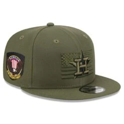 Men's Houston Astros New Era Green 2023 Armed Forces Day 9FIFTY Snapback Adjustable Hat