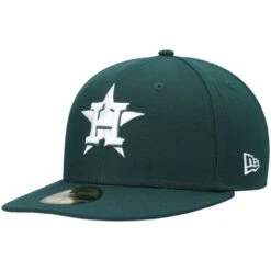 Men's Houston Astros New Era Green White Logo 59FIFTY Fitted Hat