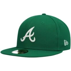 Men's Atlanta Braves New Era Kelly Green White Logo 59FIFTY Fitted Hat