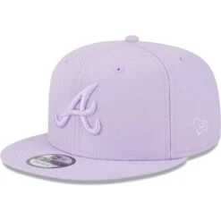 Men's Atlanta Braves New Era Lavender Spring Color Basic 9FIFTY Snapback Hat