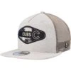 Men's Chicago Cubs New Era Natural Retro Beachin' Patch A-Frame Trucker 9FIFTY Snapback Hat