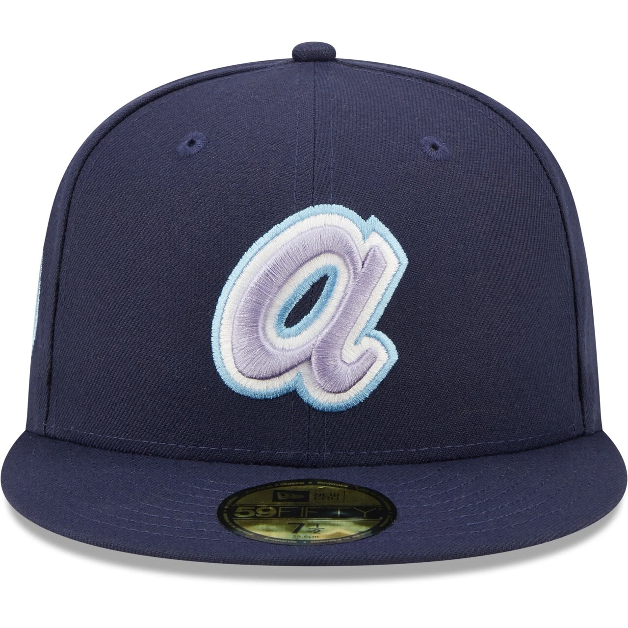 Men's Atlanta Braves New Era Navy 1972 MLB All-Star Game Lavender Undervisor 59FIFTY Fitted Hat 2 Men's Atlanta Braves New Era Navy 1972 MLB All-Star Game Lavender Undervisor 59FIFTY Fitted Hat - Image 2