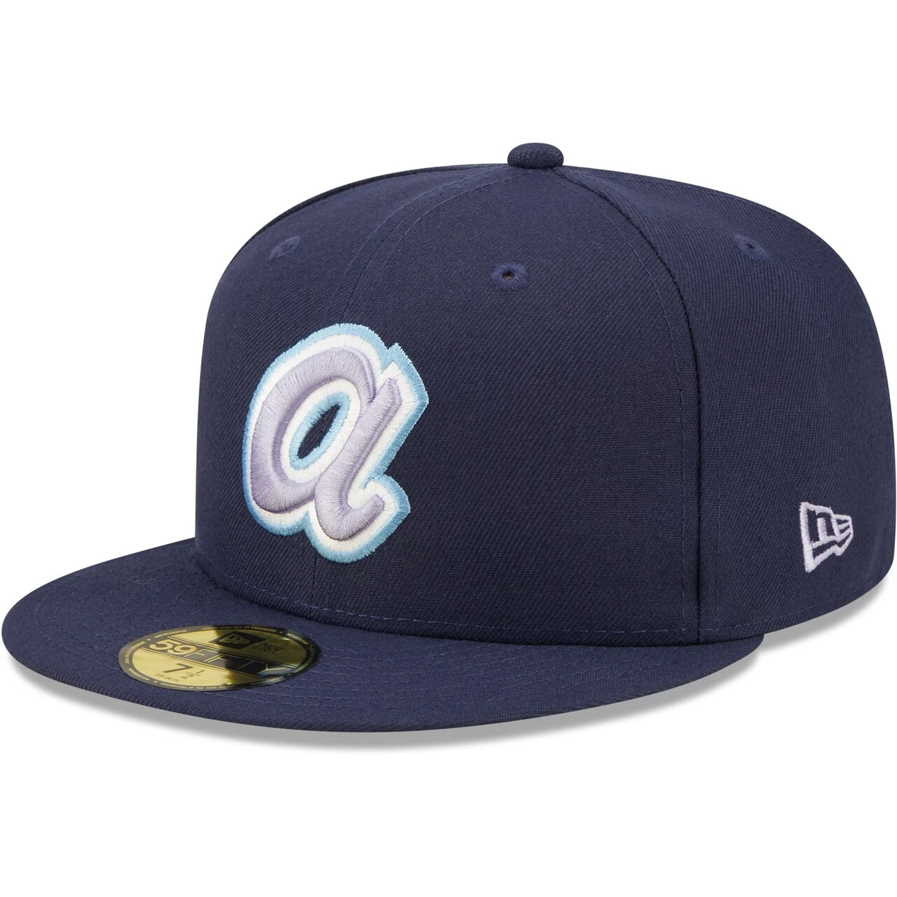 Men's Atlanta Braves New Era Navy 1972 MLB All-Star Game Lavender Undervisor 59FIFTY Fitted Hat 3 Men's Atlanta Braves New Era Navy 1972 MLB All-Star Game Lavender Undervisor 59FIFTY Fitted Hat - Image 3