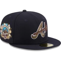 Men's Atlanta Braves New Era Navy 40th Anniversary Spring Training Botanical 59FIFTY Fitted Hat