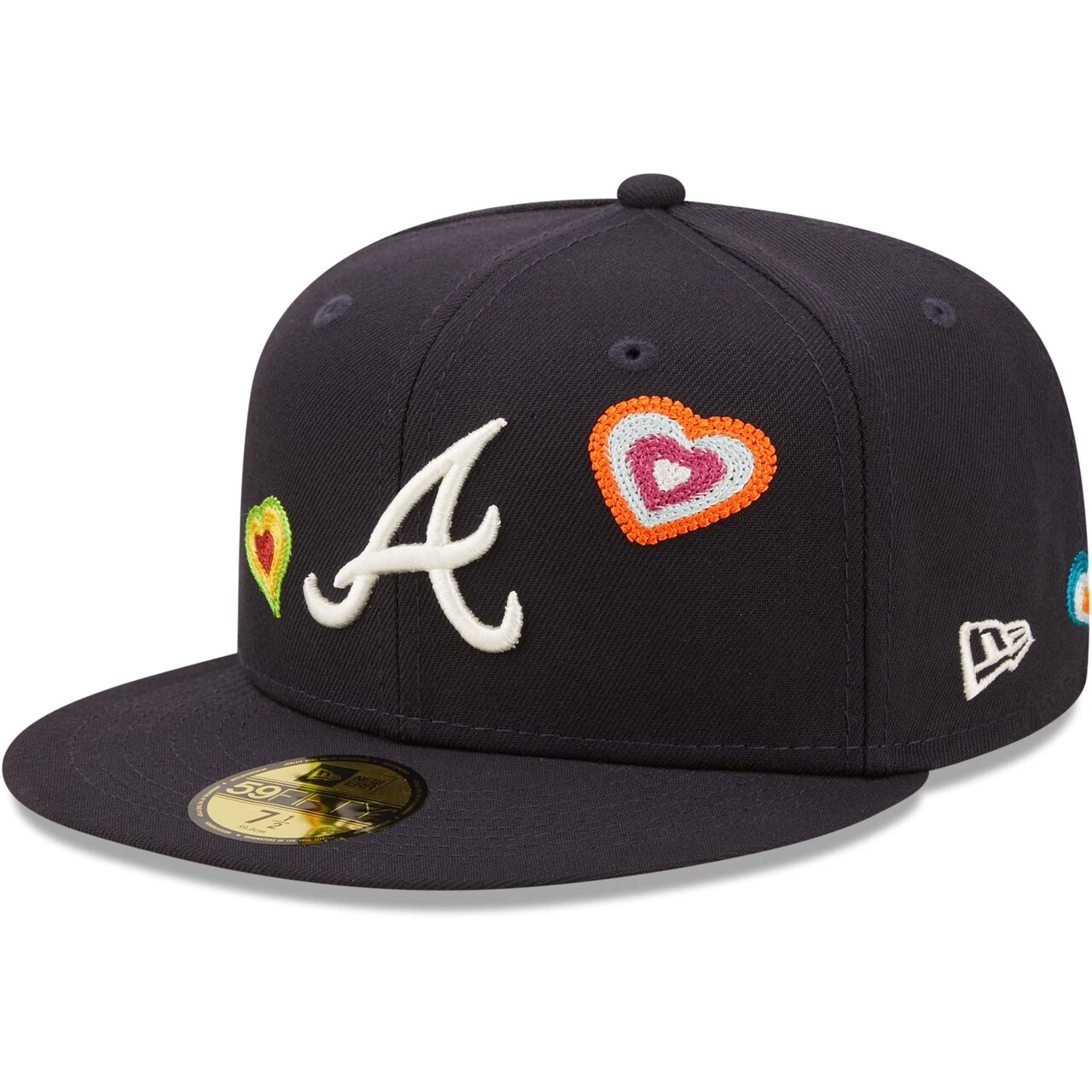 Men's Atlanta Braves New Era Navy Chain Stitch Heart 59FIFTY Fitted Hat 1 Men's Atlanta Braves New Era Navy Chain Stitch Heart 59FIFTY Fitted Hat
