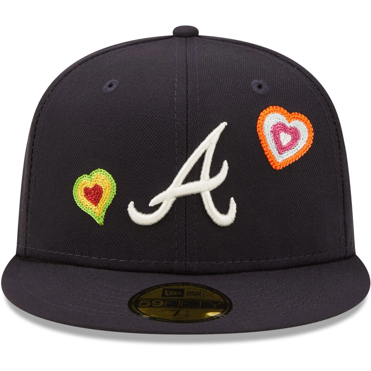 Men's Atlanta Braves New Era Navy Chain Stitch Heart 59FIFTY Fitted Hat 2 Men's Atlanta Braves New Era Navy Chain Stitch Heart 59FIFTY Fitted Hat - Image 2