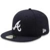 Men's Atlanta Braves New Era Navy Road Authentic Collection On-Field 59FIFTY Fitted Hat