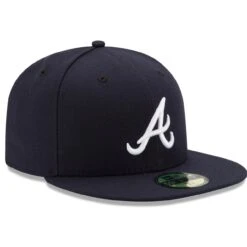 Men's Atlanta Braves New Era Navy Road Authentic Collection On-Field 59FIFTY Fitted Hat -NEW ERA Sales Store mens new era navy atlanta braves road authentic collection on field 59fifty fitted hat pi2659000 altimages ff 2659189alt3 full