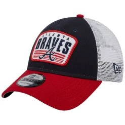 Men's Atlanta Braves New Era Navy Two-Tone Patch 9FORTY Snapback Hat