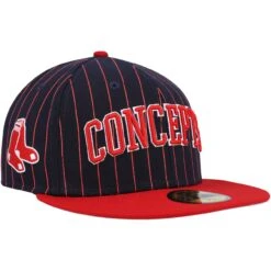 Men's Boston Red Sox New Era Navy Concepts Pinstripe 59FIFTY Fitted Hat