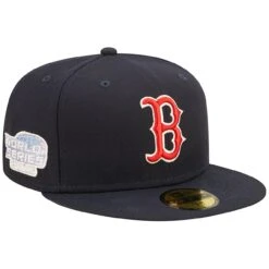 Men's Boston Red Sox New Era Navy Pop Sweatband Undervisor 2004 MLB World Series Cooperstown Collection 59FIFTY Fitted Hat