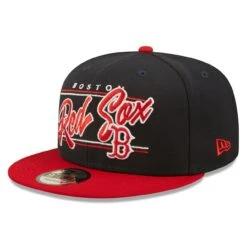 Men's Boston Red Sox New Era Navy Team Script 9FIFTY Adjustable Snapback Hat