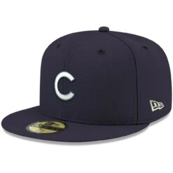Men's Chicago Cubs New Era Navy White Logo 59FIFTY Fitted Hat