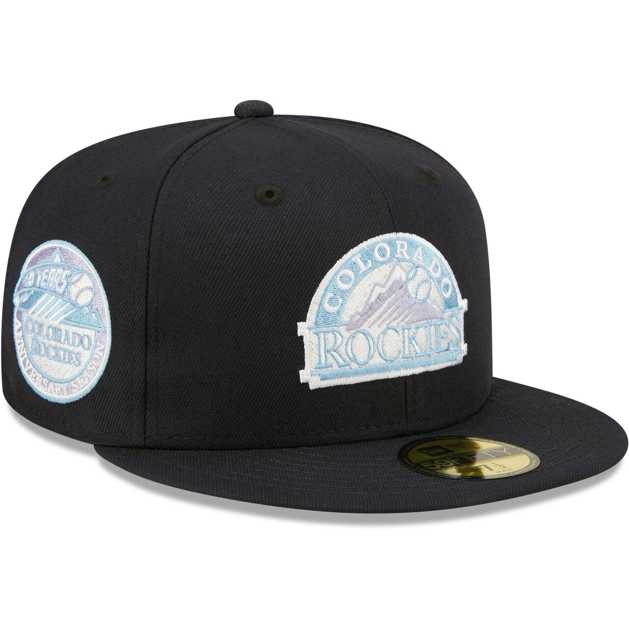 Men's Colorado Rockies New Era Navy 10th Anniversary Lavender Undervisor 59FIFTY Fitted Hat 1 Men's Colorado Rockies New Era Navy 10th Anniversary Lavender Undervisor 59FIFTY Fitted Hat
