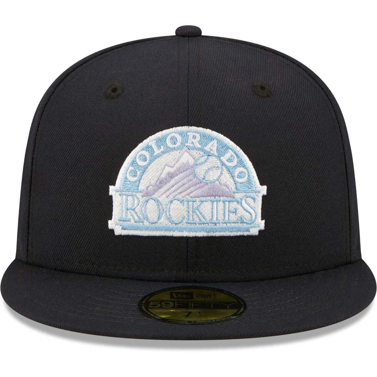 Men's Colorado Rockies New Era Navy 10th Anniversary Lavender Undervisor 59FIFTY Fitted Hat 2 Men's Colorado Rockies New Era Navy 10th Anniversary Lavender Undervisor 59FIFTY Fitted Hat - Image 2