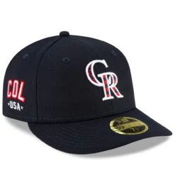Men's Colorado Rockies New Era Navy 4th Of July On-Field Low Profile 59FIFTY Fitted Hat
