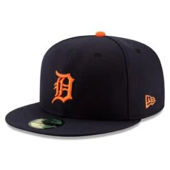 Men's Detroit Tigers New Era Navy Road Authentic Collection On-Field Logo 59FIFTY Fitted Hat