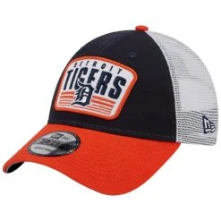 Men's Detroit Tigers New Era Navy Two-Tone Patch 9FORTY Snapback Hat