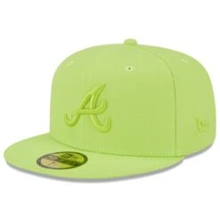 Men's Atlanta Braves New Era Neon Green 2023 Spring Color Basic 59FIFTY Fitted Hat