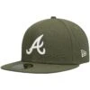 Men's Atlanta Braves New Era Olive White Logo 59FIFTY Fitted Hat