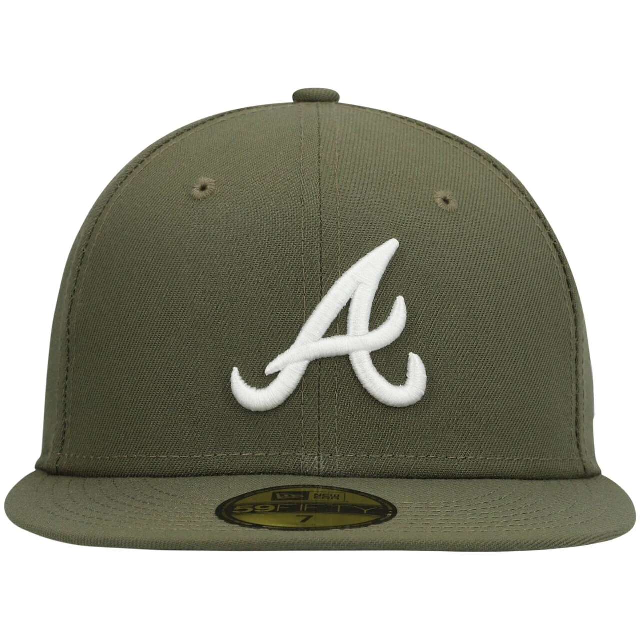 Men's Atlanta Braves New Era Olive White Logo 59FIFTY Fitted Hat 2 Men's Atlanta Braves New Era Olive White Logo 59FIFTY Fitted Hat - Image 2