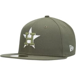Men's Houston Astros New Era Olive White Logo 59FIFTY Fitted Hat