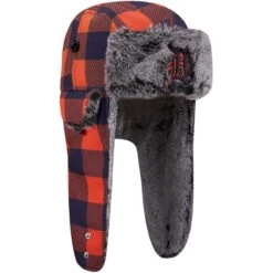 Men's Detroit Tigers New Era Orange Buffalo Plaid Trapper Hat -NEW ERA Sales Store mens new era orange detroit tigers buffalo plaid trapper hat pi4382000 altimages ff 4382971 66b916f122c1c4483591alt3 full