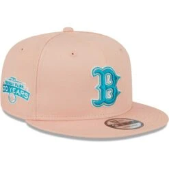 Men's Boston Red Sox New Era Pink Sky Aqua Undervisor 9FIFTY Snapback Hat