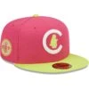 Men's Chicago Cubs New Era Pink 1908 World Series Champions Beetroot Cyber 59FIFTY Fitted Hat