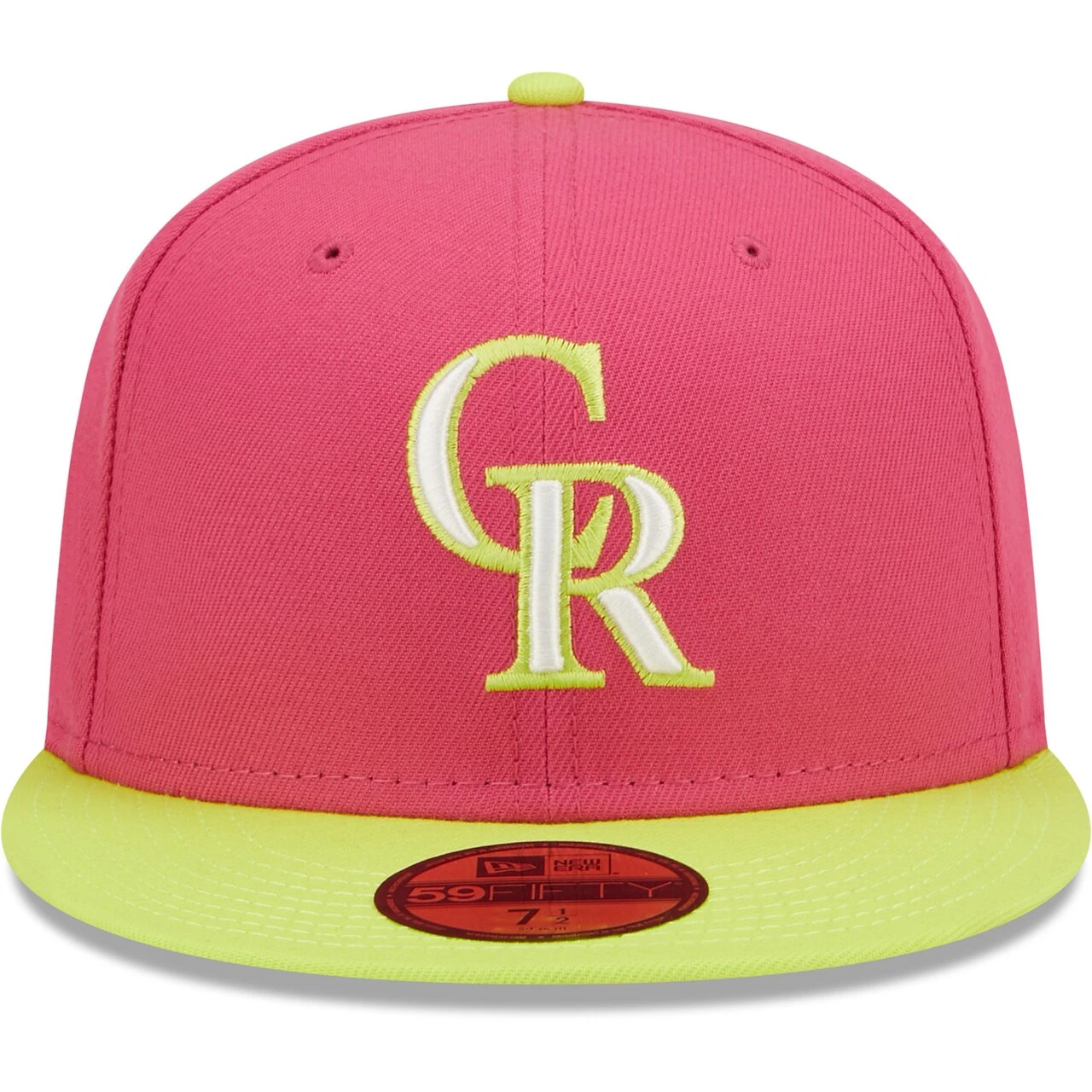 Men's Colorado Rockies New Era Pink 25th Anniversary Beetroot Cyber 59FIFTY Fitted Hat - Image 2