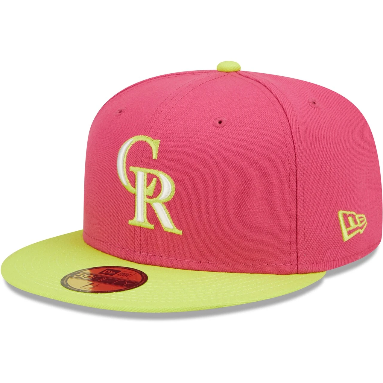 Men's Colorado Rockies New Era Pink 25th Anniversary Beetroot Cyber 59FIFTY Fitted Hat - Image 3