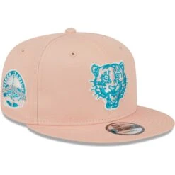 Men's Detroit Tigers New Era Pink Sky Aqua Undervisor 9FIFTY Snapback Hat