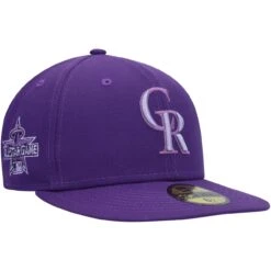Men's Colorado Rockies New Era Purple Lavender Undervisor 59FIFTY Fitted Hat