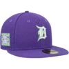 Men's Detroit Tigers New Era Purple Lime Side Patch 59FIFTY Fitted Hat