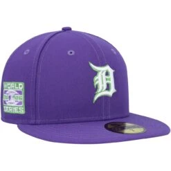 Men's Detroit Tigers New Era Purple Lime Side Patch 59FIFTY Fitted Hat