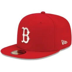 Men's Boston Red Sox New Era Red White Logo 59FIFTY Fitted Hat