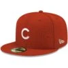 Men's Chicago Cubs New Era Red White Logo 59FIFTY Fitted Hat