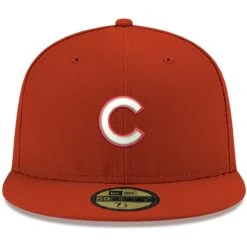 Men's Chicago Cubs New Era Red White Logo 59FIFTY Fitted Hat -NEW ERA Sales Store mens new era red chicago cubs white logo 59fifty fitted hat pi4208000 altimages ff 4208715 23f0d220f8b3c78d0e4aalt2 full