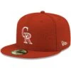Men's Colorado Rockies New Era Red White Logo 59FIFTY Fitted Hat