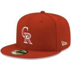 Men's Colorado Rockies New Era Red White Logo 59FIFTY Fitted Hat