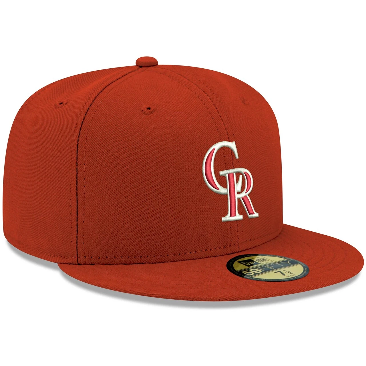 Men's Colorado Rockies New Era Red White Logo 59FIFTY Fitted Hat - Image 3