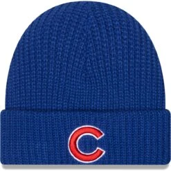 Men's Chicago Cubs New Era Royal Logo Cuffed Knit Hat