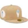 Men's Atlanta Braves New Era Tan 1972 MLB All-Star Game Sky Blue Undervisor 59FIFTY Fitted Hat