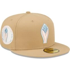 Men's Atlanta Braves New Era Tan 1972 MLB All-Star Game Sky Blue Undervisor 59FIFTY Fitted Hat