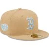 Men's Boston Red Sox New Era Tan 2004 World Series Sky Blue Undervisor 59FIFTY Fitted Hat