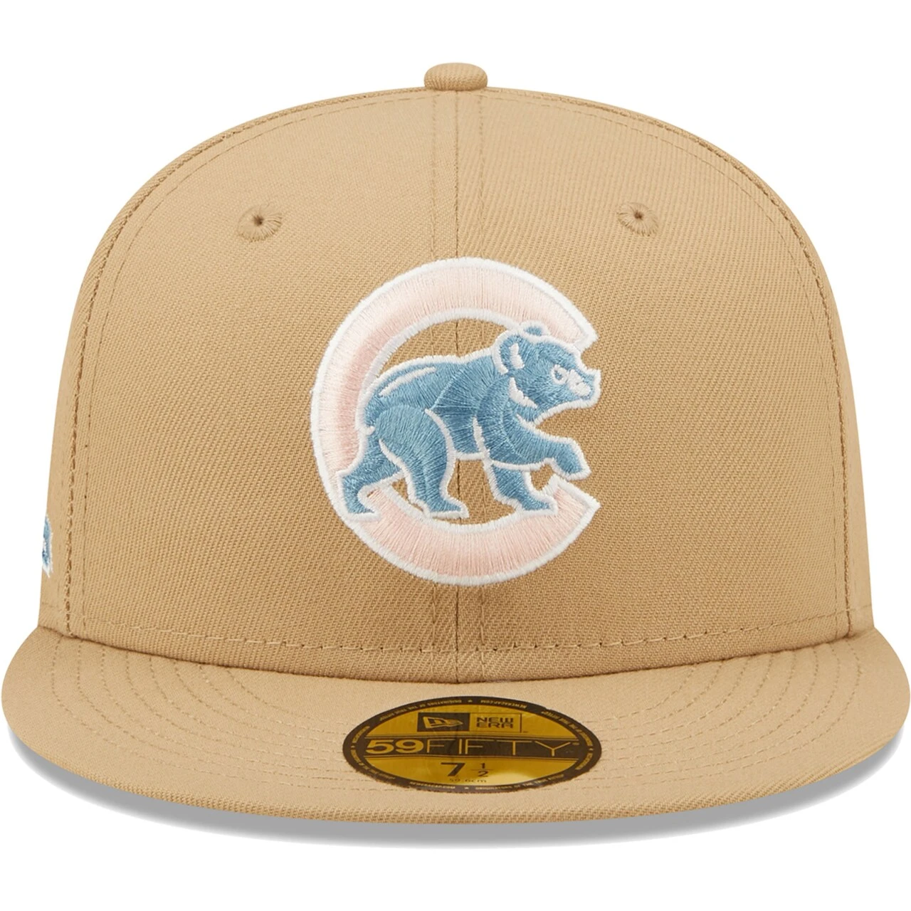 Men's Chicago Cubs New Era Tan 100 Years At Wrigley Field Sky Blue Undervisor 59FIFTY Fitted Hat 2 Men's Chicago Cubs New Era Tan 100 Years At Wrigley Field Sky Blue Undervisor 59FIFTY Fitted Hat - Image 2