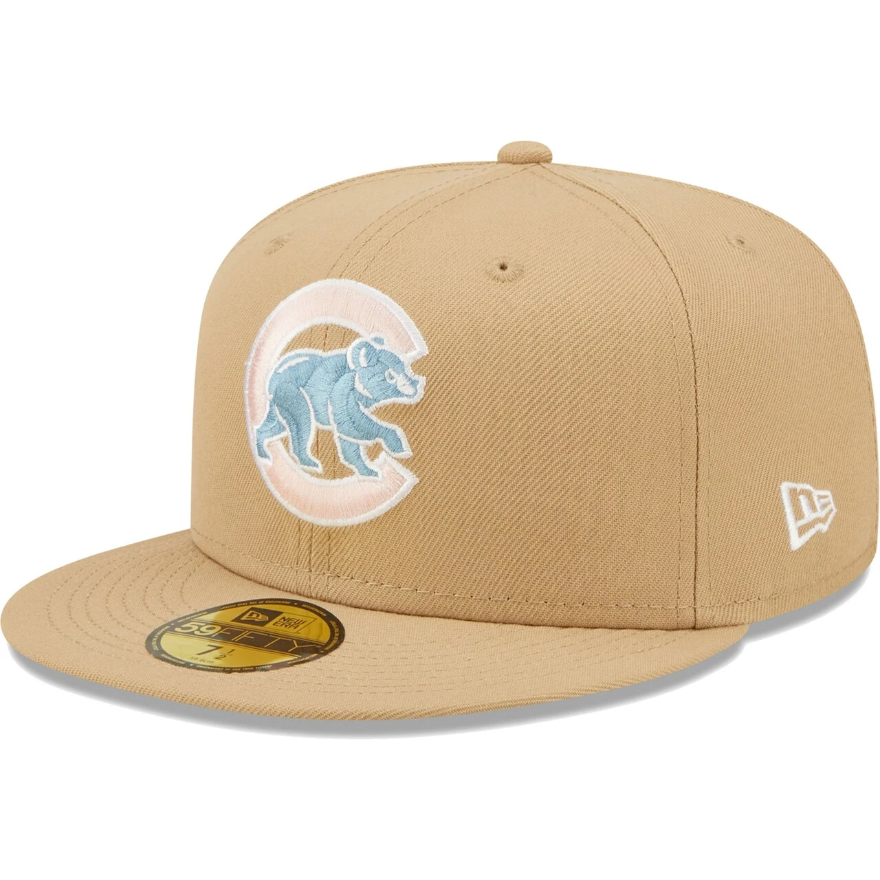 Men's Chicago Cubs New Era Tan 100 Years At Wrigley Field Sky Blue Undervisor 59FIFTY Fitted Hat 3 Men's Chicago Cubs New Era Tan 100 Years At Wrigley Field Sky Blue Undervisor 59FIFTY Fitted Hat - Image 3